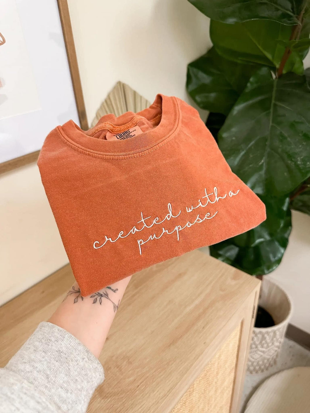 Embroidered Created With A Purpose Tee