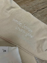 Load image into Gallery viewer, Smile Jesus Loves You Embroidered Crewneck
