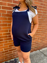 Load image into Gallery viewer, Navy Maternity Romper
