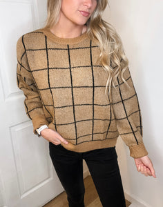 Oversized Grid Sweater