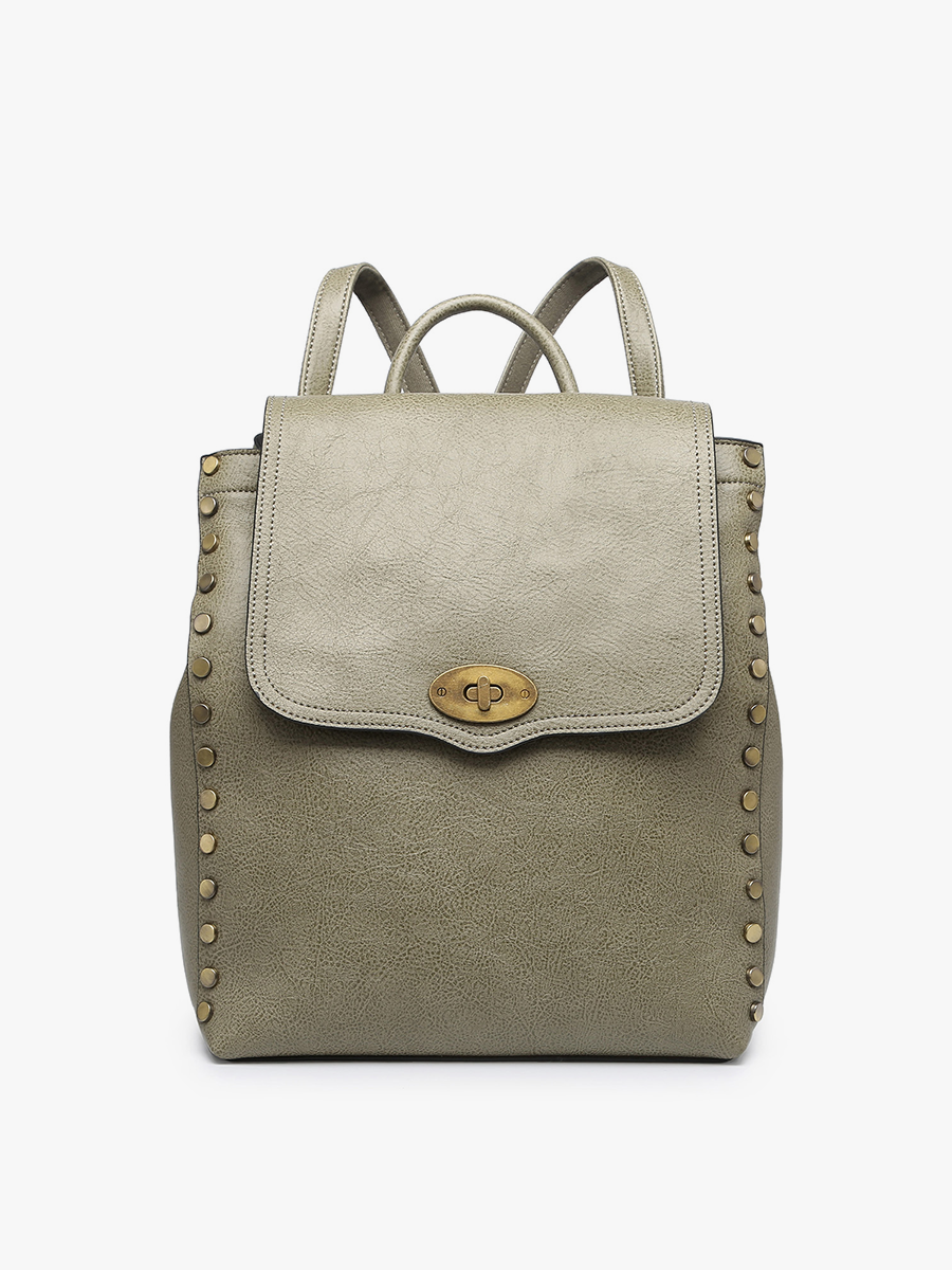 Bex Olive Studded Backpack