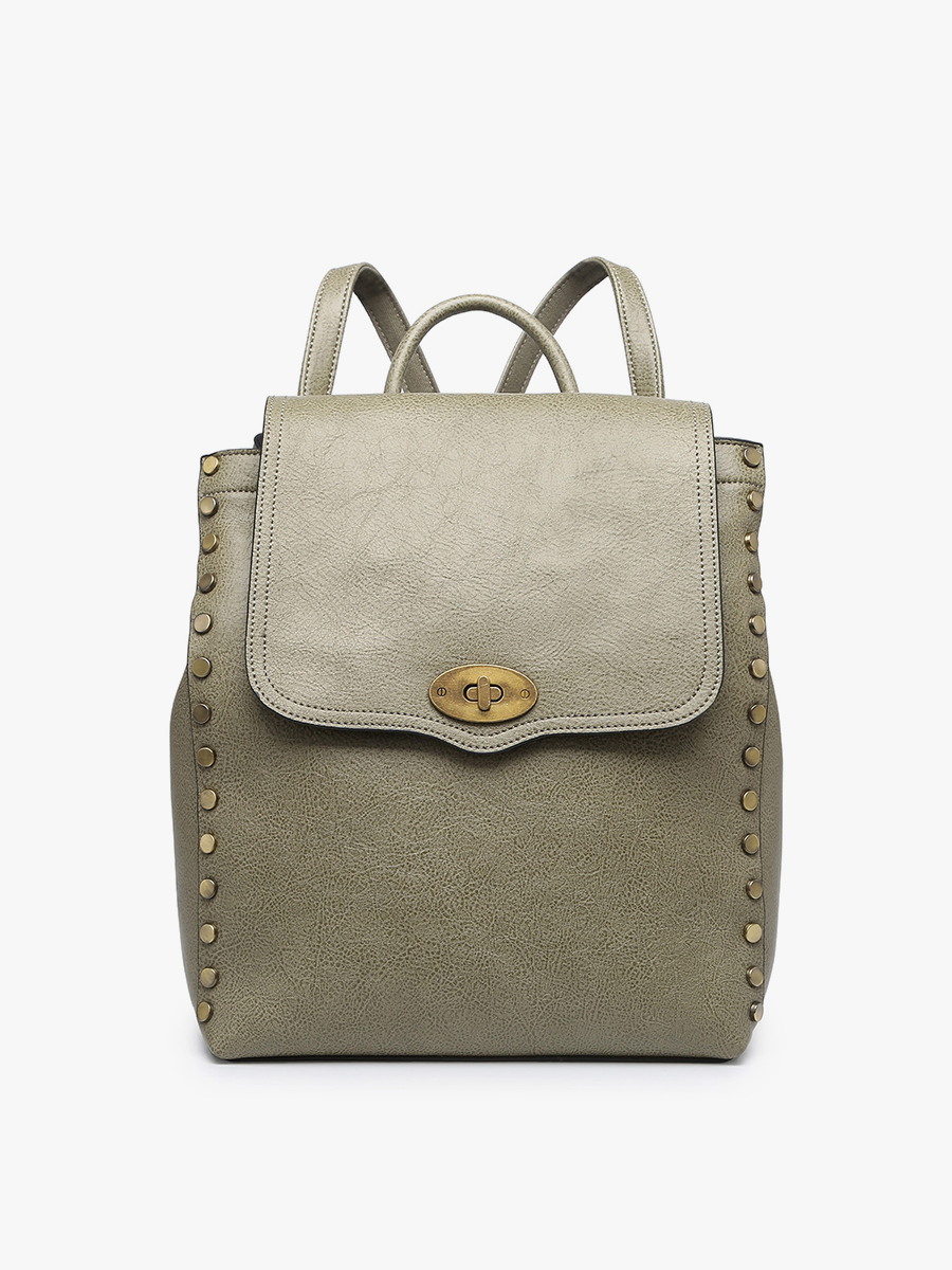 Bex Olive Studded Backpack – She Shed Boutique Inc