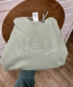 Embroidered Christmas Tree Crew