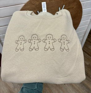 Embroidered Gingerbread Crewneck