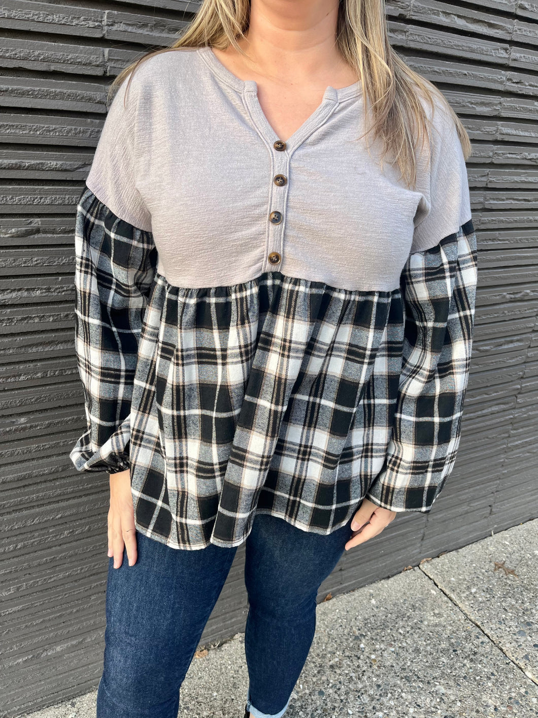 Dolly Plaid Top
