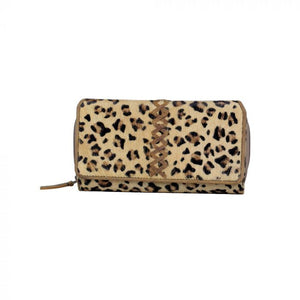 Leather and cheetah wallet card holder 100