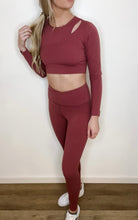 Load image into Gallery viewer, Copper V cross high waisted Leggings
