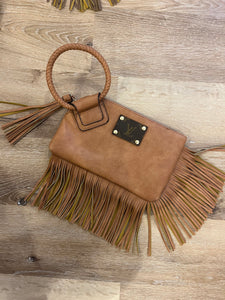Authentic LV patch wristlet with Fringe