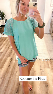 Emerald Linen Blend Top 028