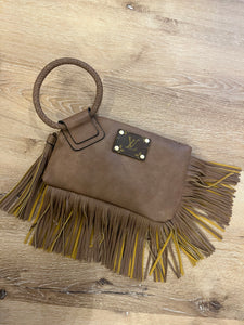 Authentic LV patch wristlet with Fringe