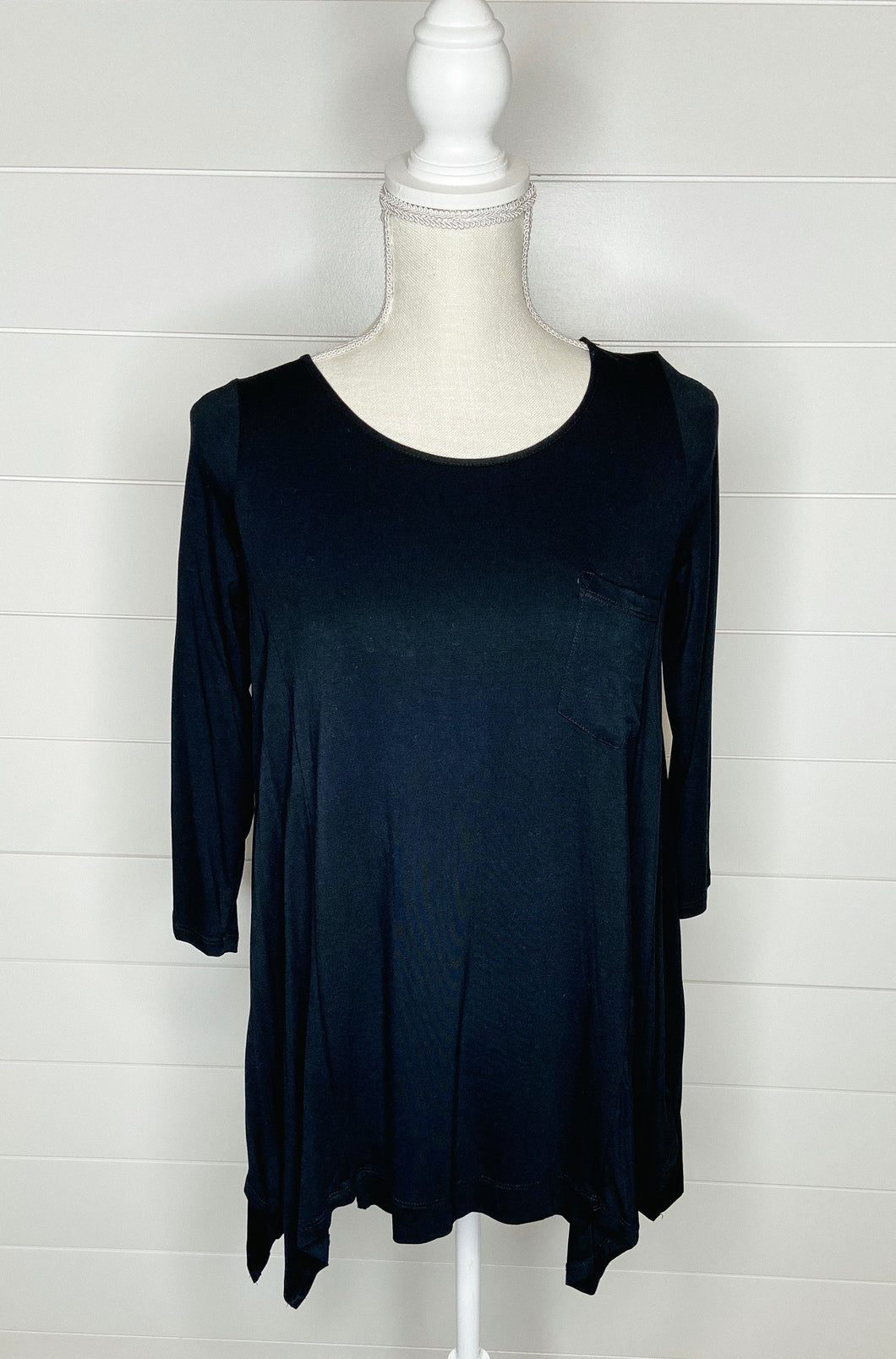 Solid 3/4 Sleeve Tunic Top 123
